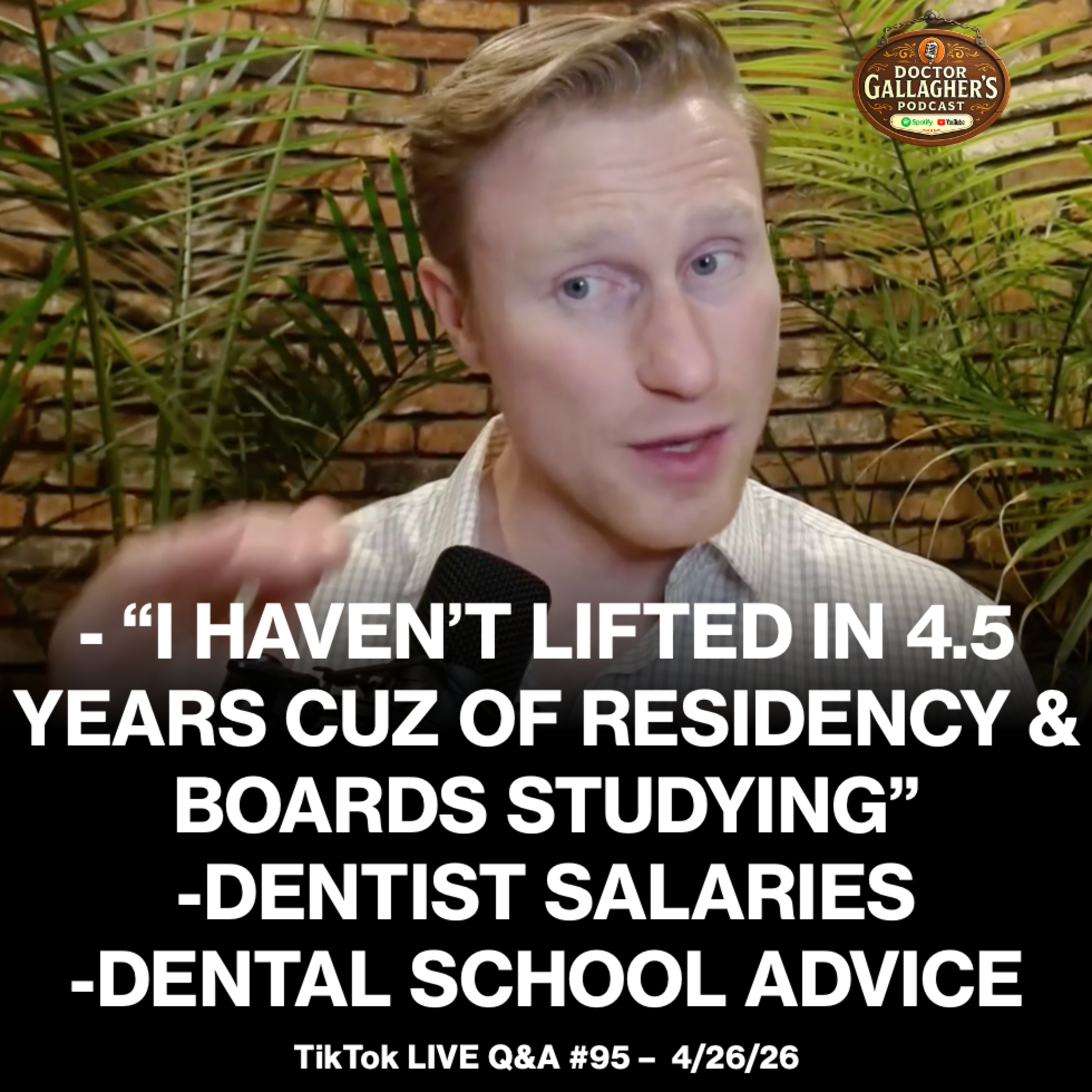 “I Haven’t Lifted in 4.5 Years Because of Oral Surgery Residency & Boards Studying… The Brutal Truth About Dentist Salaries, Jaw Surgery & Real Life” episode artwork