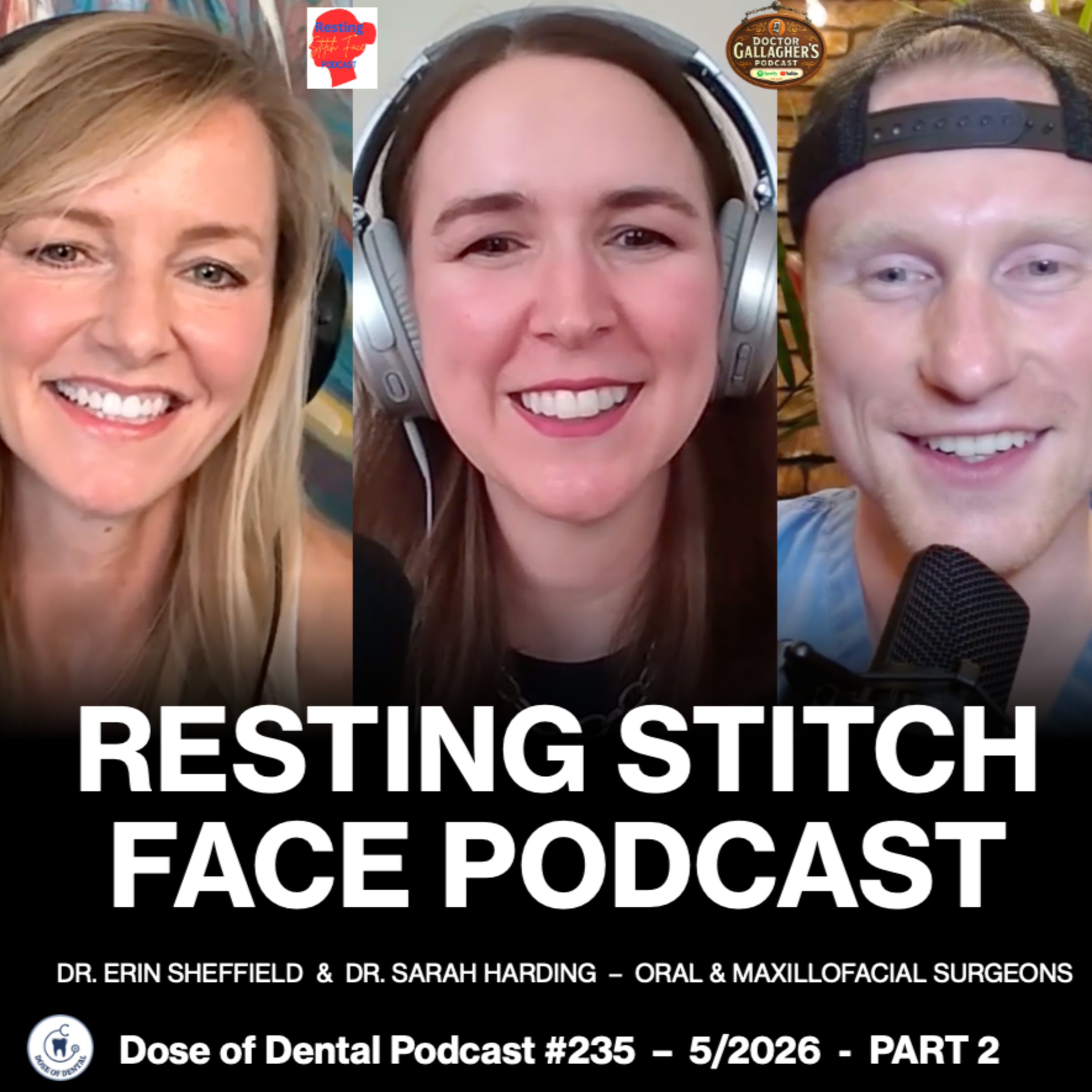 Dr. Erin Sheffield & Dr. Sarah Harding @restingstitchfacepodcast PART 2 - DODP #235 x Dr. Gallagher's Podcast