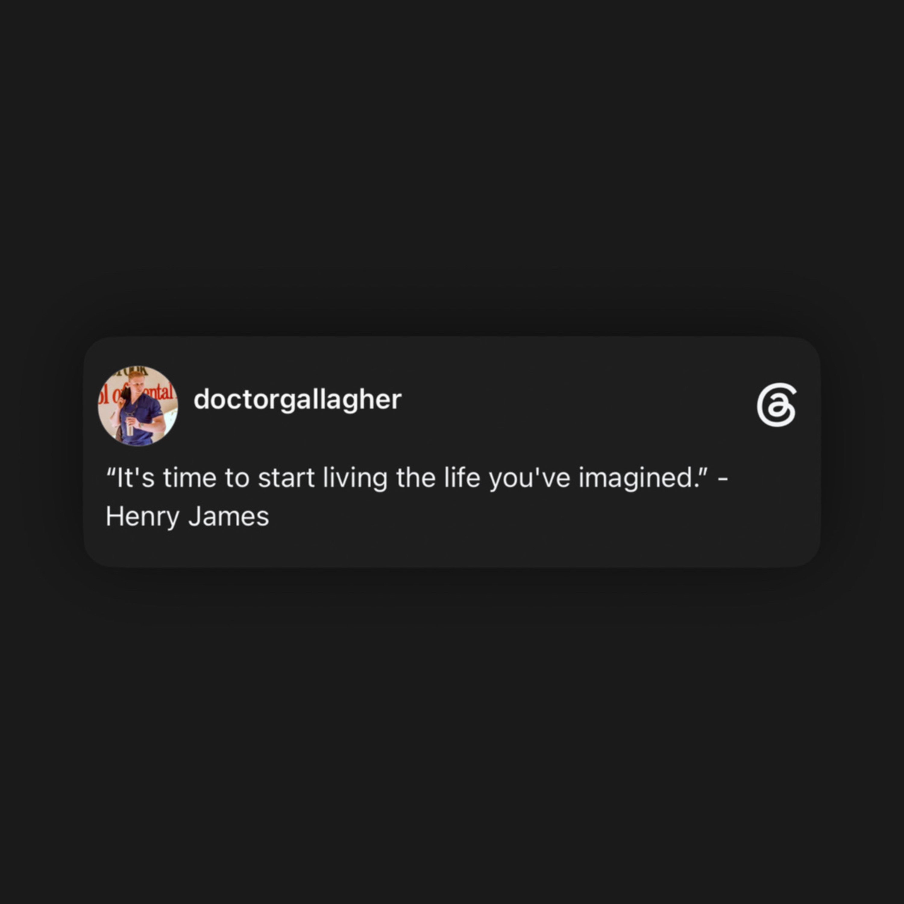 “It's time to start living the life you've imagined.” - Henry James episode artwork