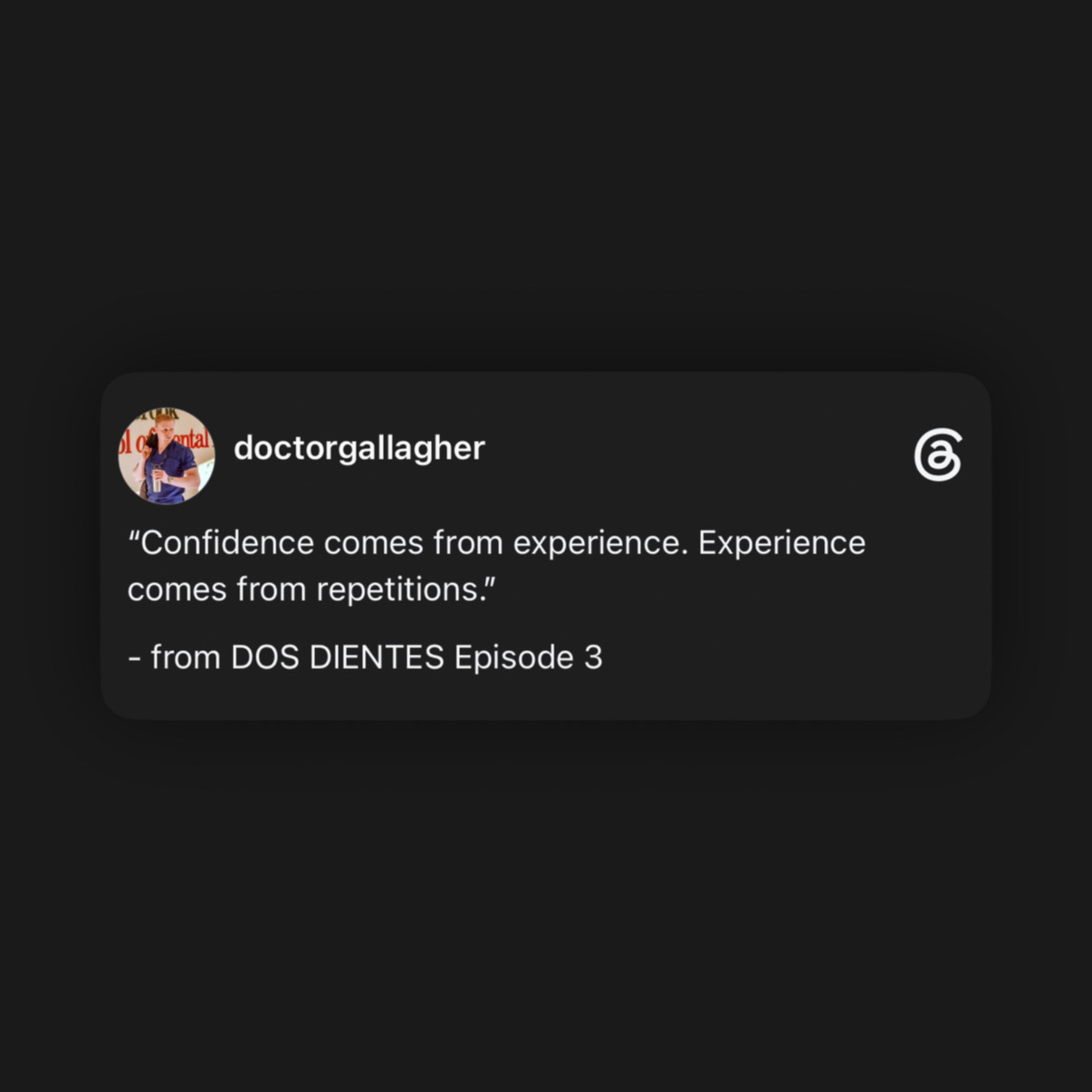 “Confidence comes from experience. Experience comes from repetitions.”  episode artwork