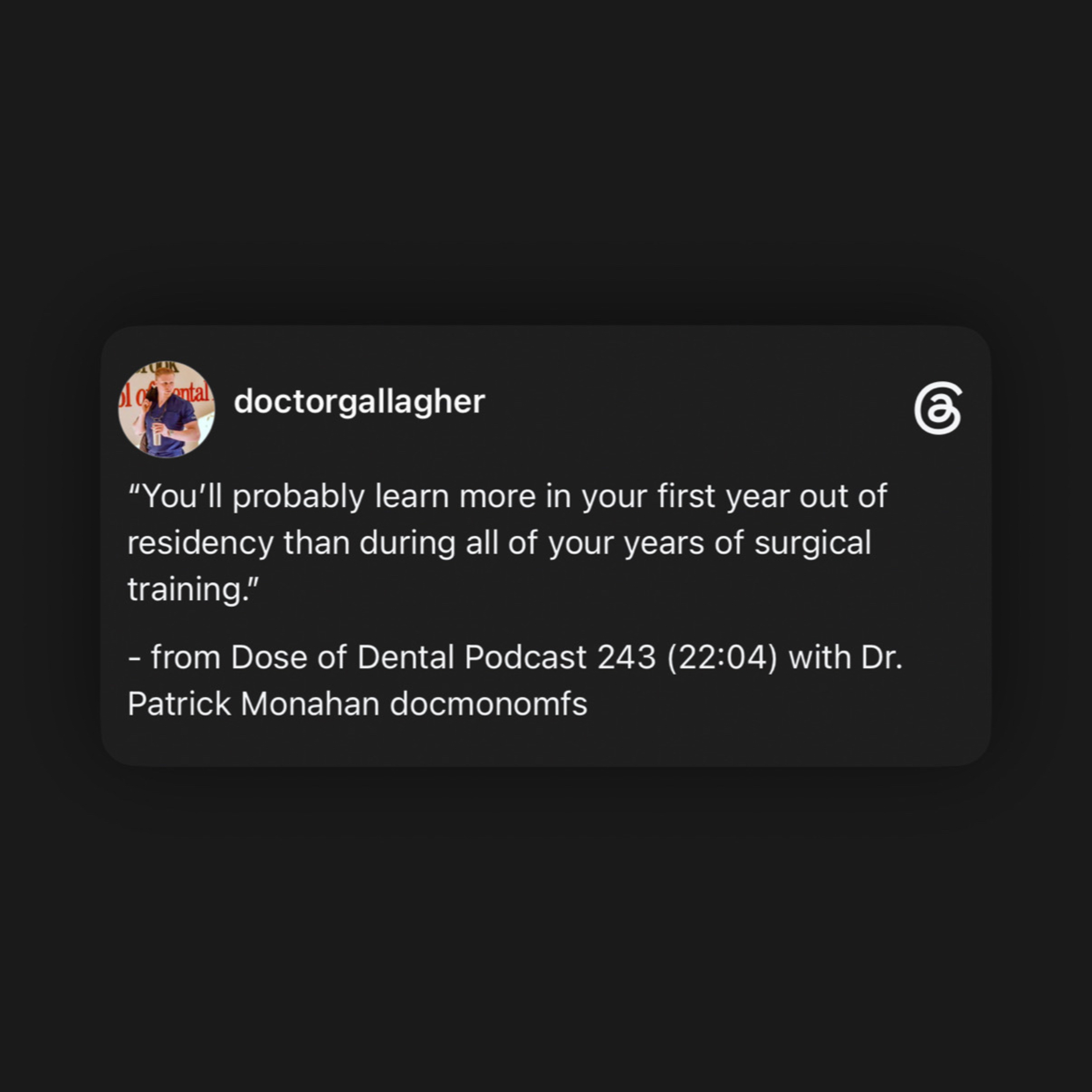 “You’ll probably learn more in your first year out of residency than [in residency].” episode artwork