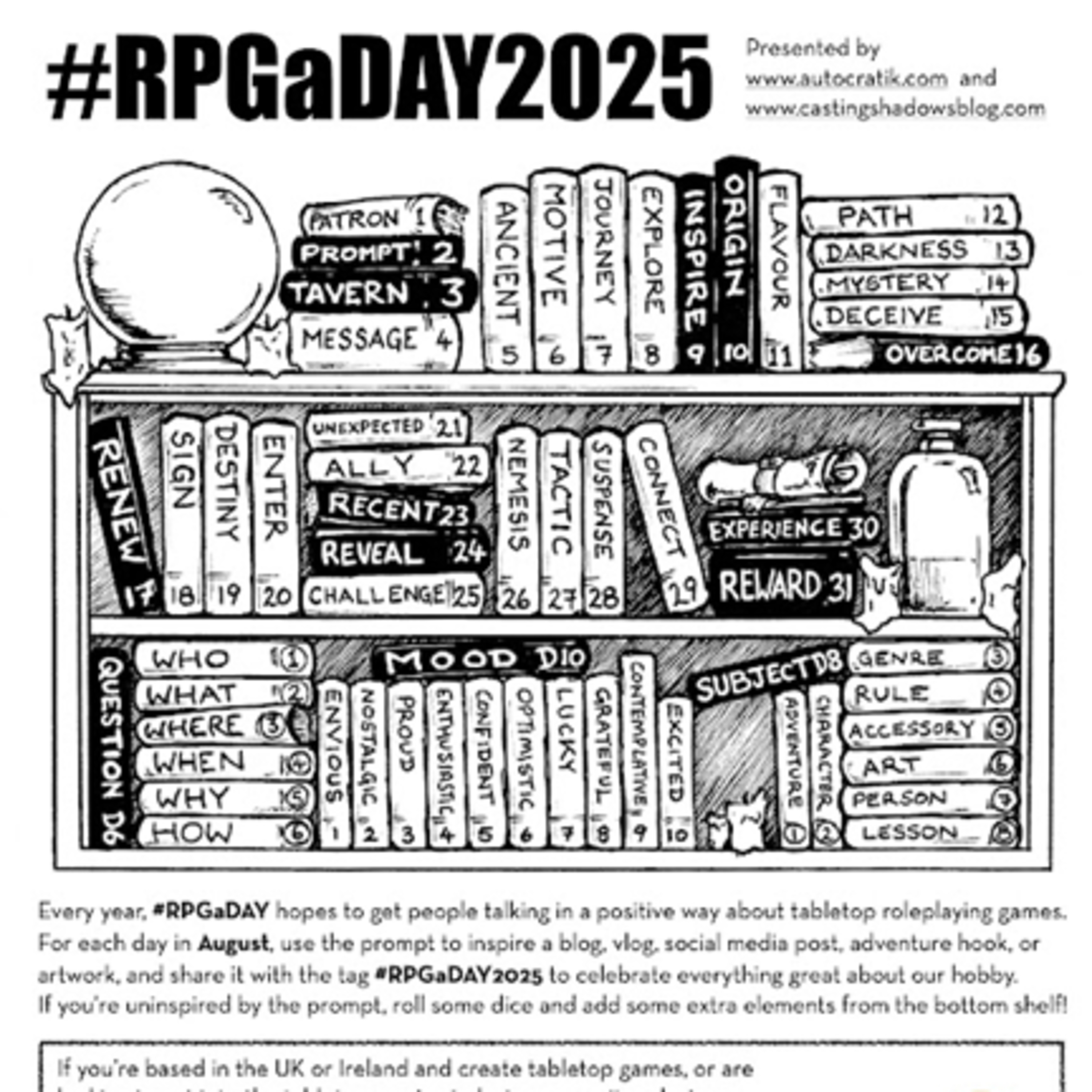 RPGaDay2025 Day 1 - Patron episode artwork