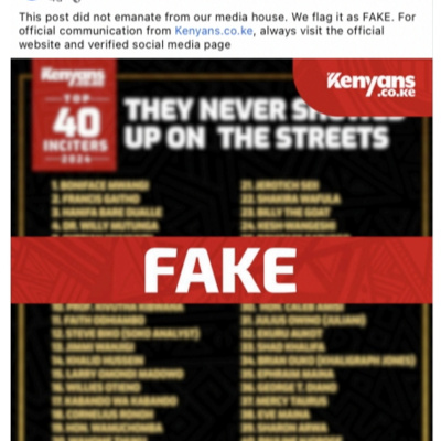FAKE: This digital card wasn’t published by Kenyans.co.ke 