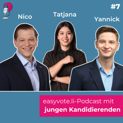 Junge Kandidierende - Nico (FBP), Yannick (VU) und Tatjana (FL) im Gespräch