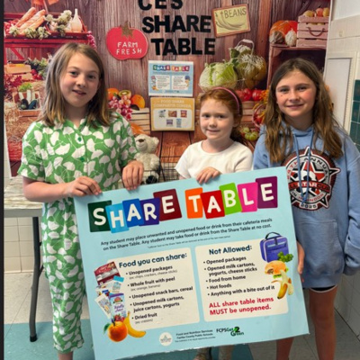 Virginia K-12 Food Rescue Student Leaders Anelise, Eleanor, and Rowan