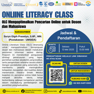 Online Literacy Class (OLC): Mengoptimalkan Pencarian Online untuk Dosen dan Mahasiswa