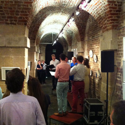A quartet of @GenesisSixteen alumni demonstrate their considerable vocal talent