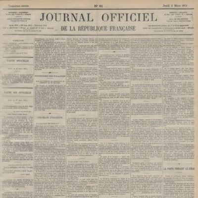 S1 E2 - 2 Mars 1871 - Mise en oeuvre de la victoire prussienne à Paris - Journal Officiel