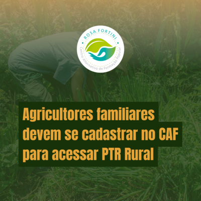 Agricultores familiares devem se cadastrar no CAF para acessar PTR rural