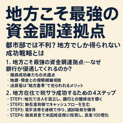 「地方こそ最強の資金調達拠点」——都市部では不利？地方でしか得られない成功戦略とは