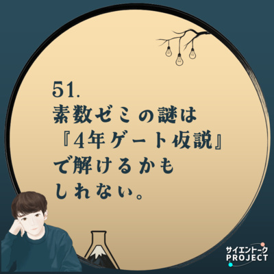 51. 素数ゼミの謎は『4年ゲート仮説』で解けるかもしれない。