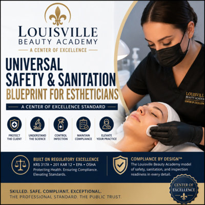Universal Safety & Sanitation Blueprint for Estheticians | Louisville Beauty Academy Center of Excellence Standard