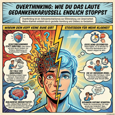 Den Lärm im Kopf zum Schweigen bringen: Den übermäßigen Gedankenkreislauf überwinden.