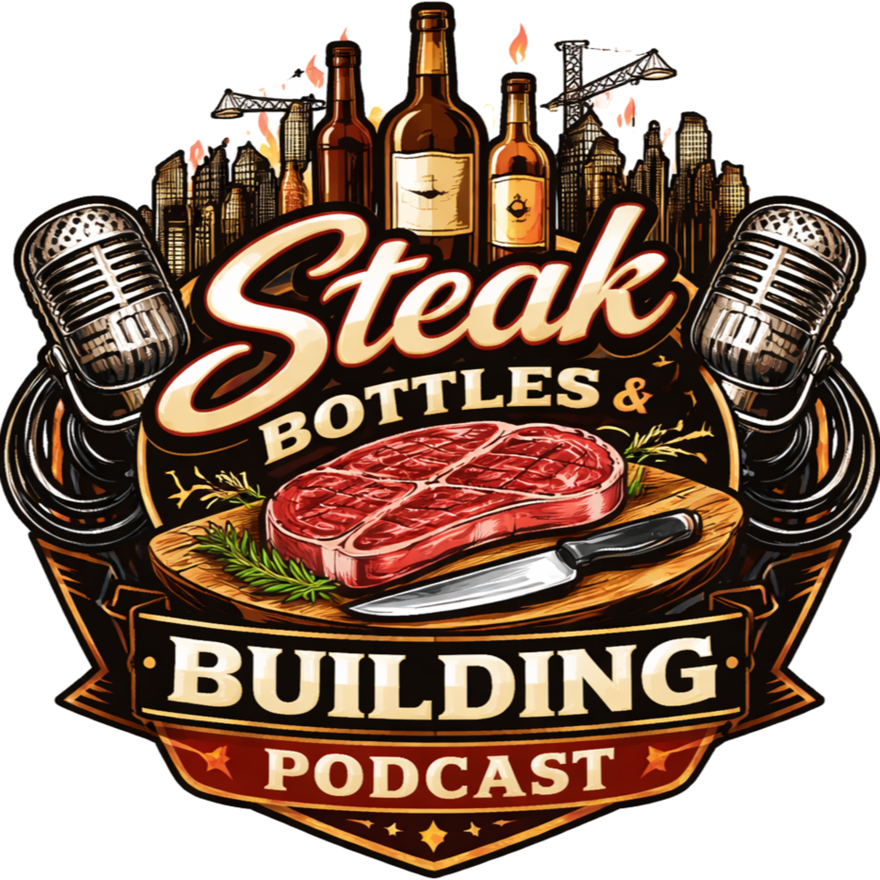 Steak, Bottles, and Building