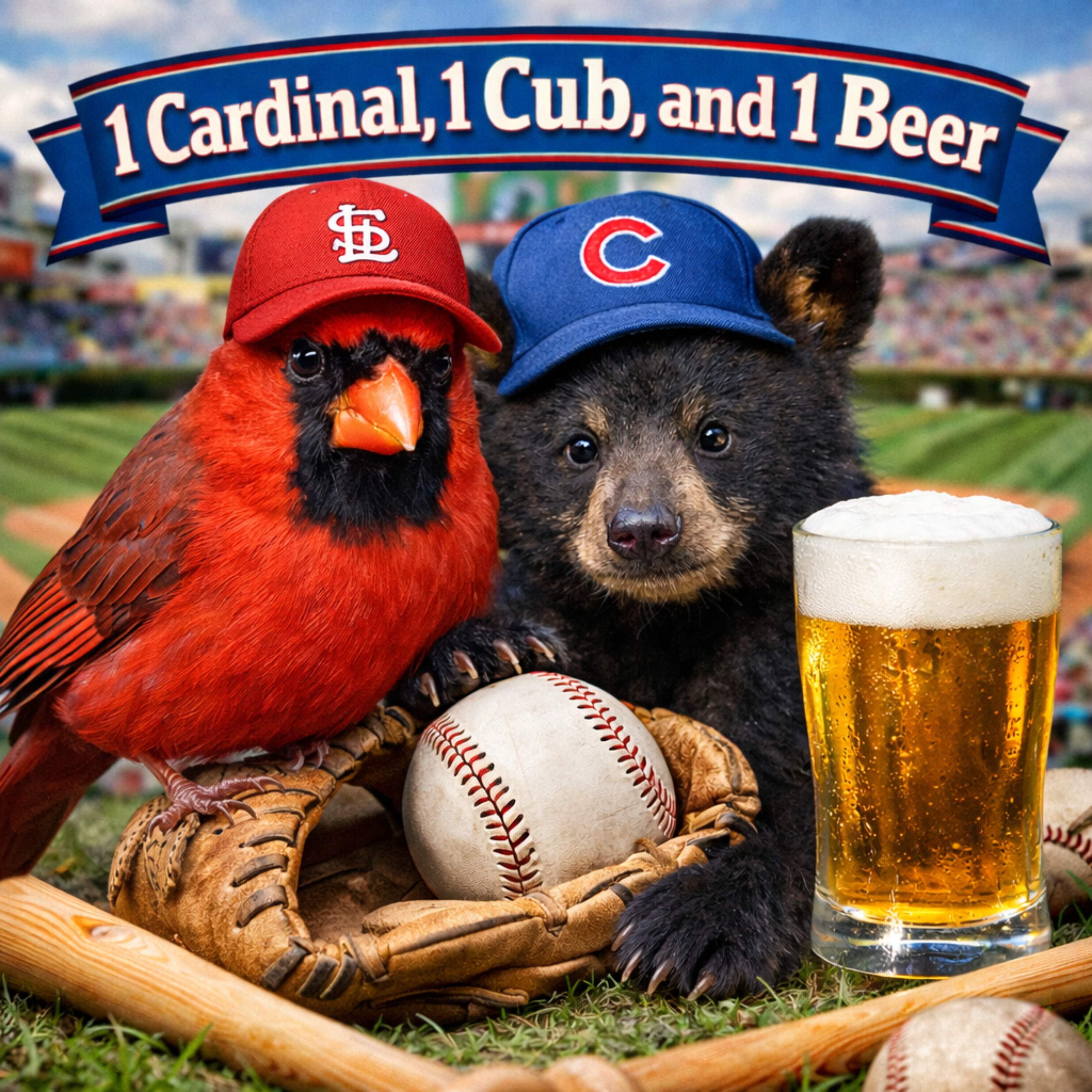 1 Cardinal, 1 Cub, and 1 Beer