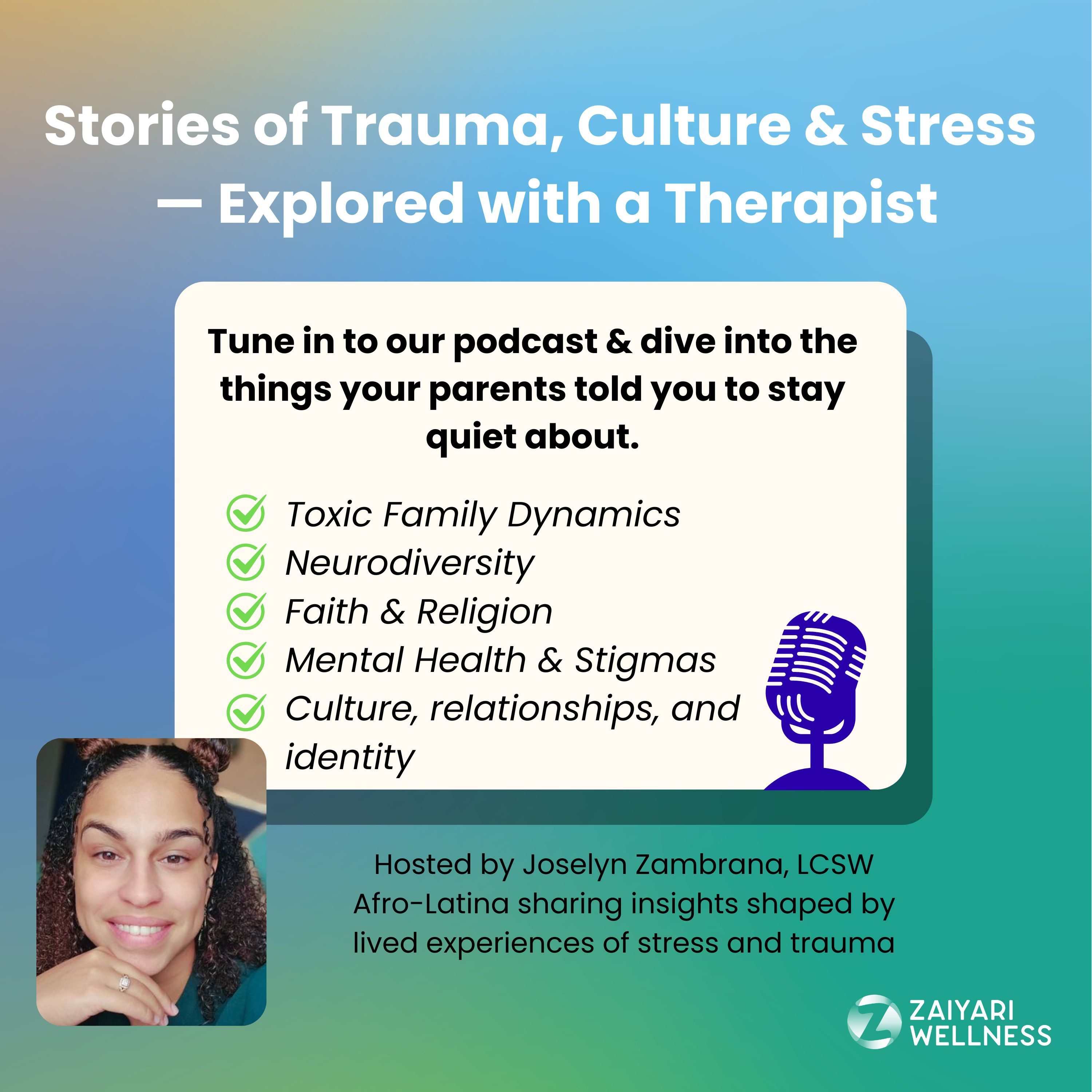 Stories of Trauma, Culture and Stress — Explored with a Therapist