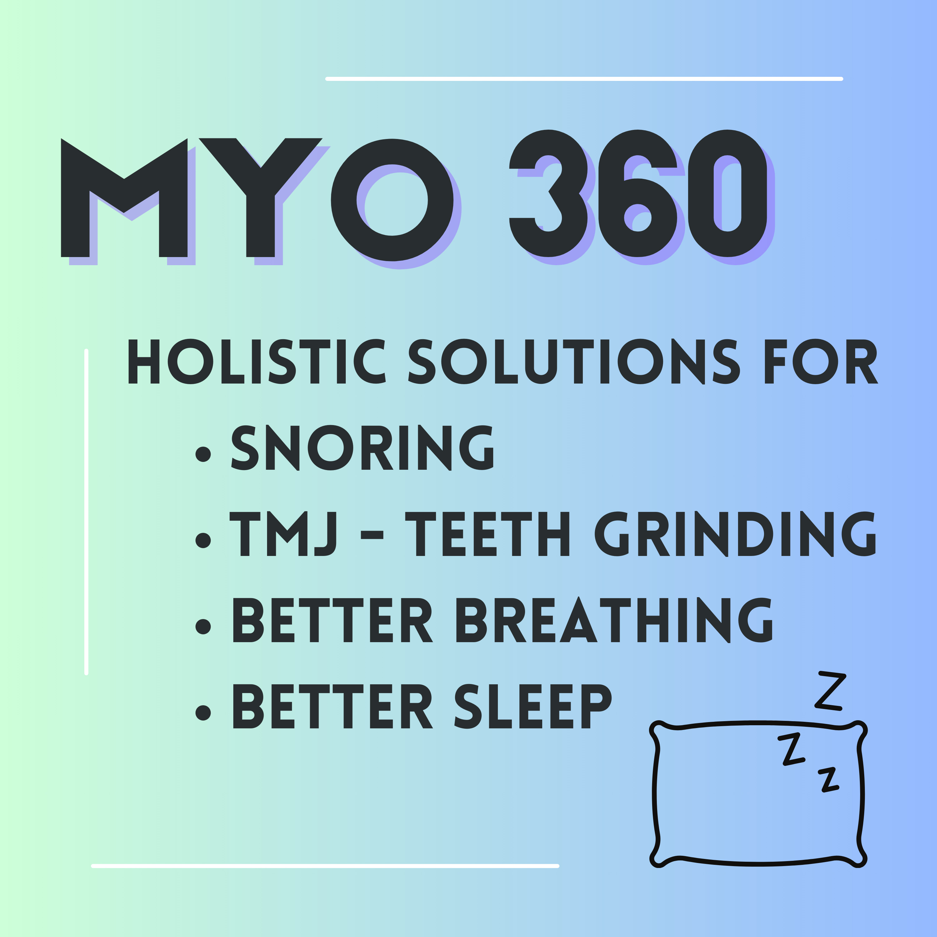 MYO 360: Holistic Solutions for Snoring, TMJ, Better Breathing and Better Sleep