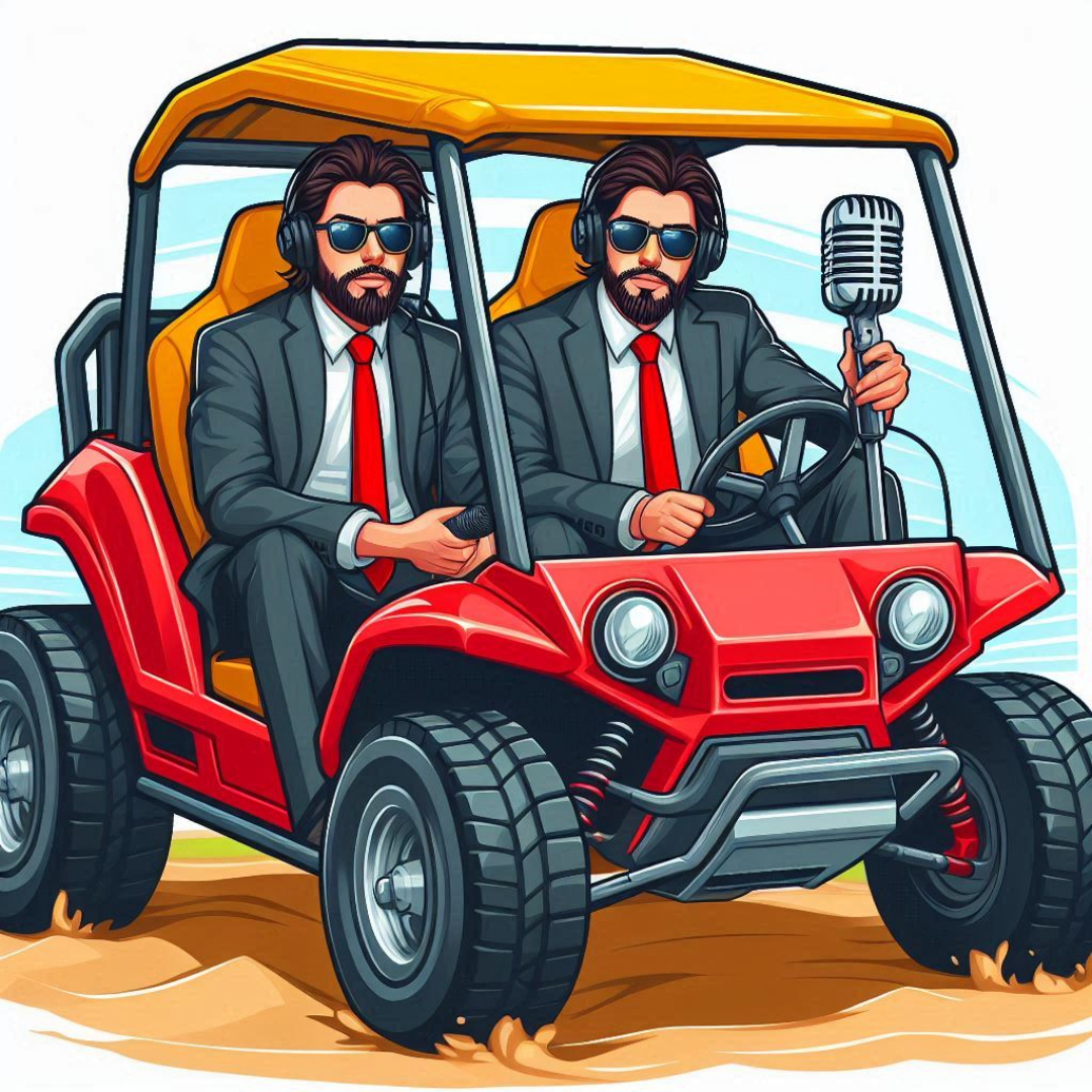 Zwei im Strandbuggy