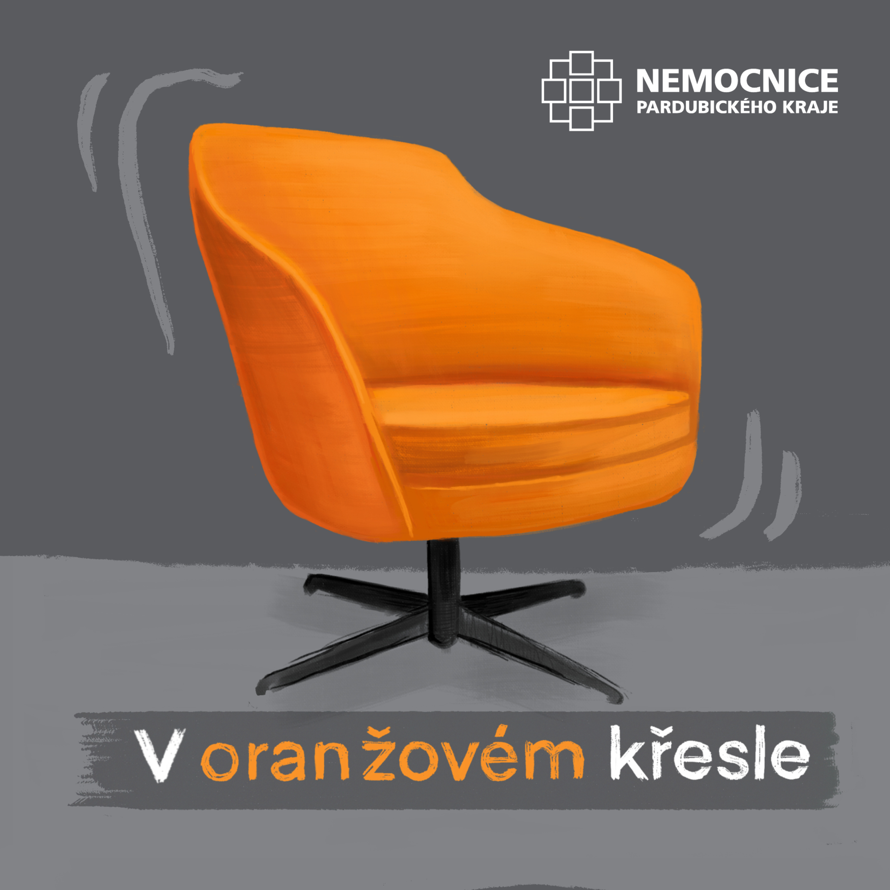 V oranžovém křesle