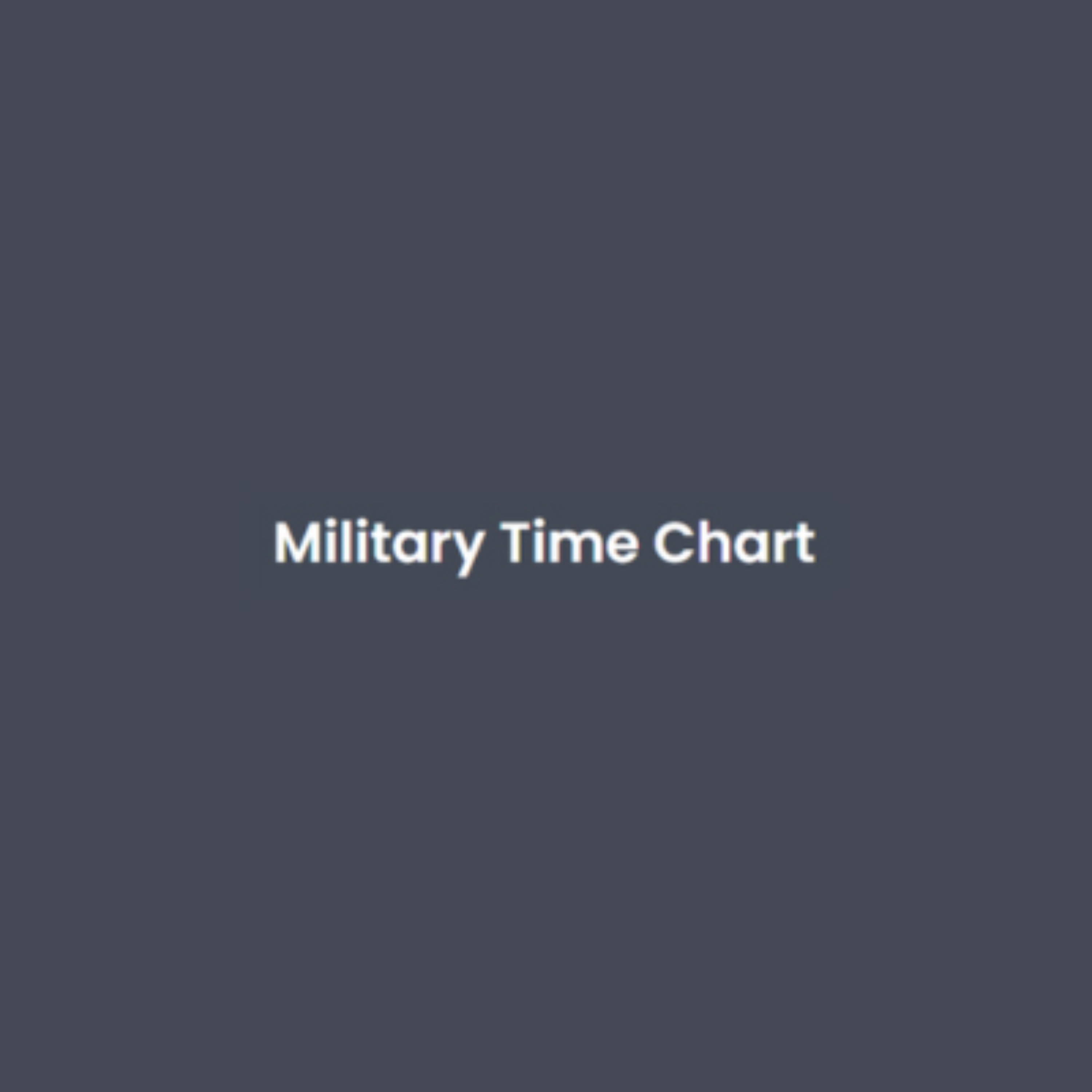 Military Time Chart podcast artwork