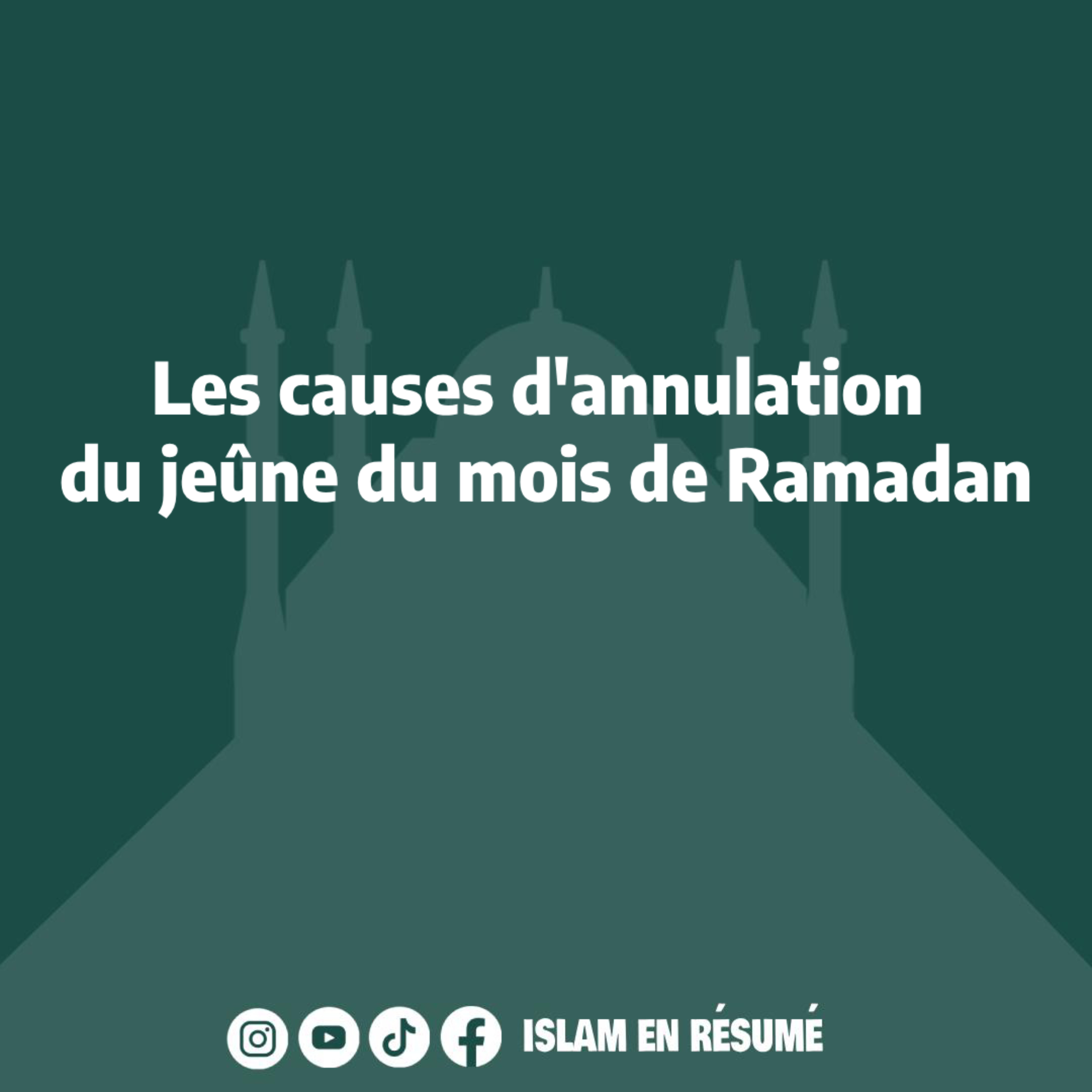 Les causes d'annulation du jeûne du mois de Ramadan podcast artwork