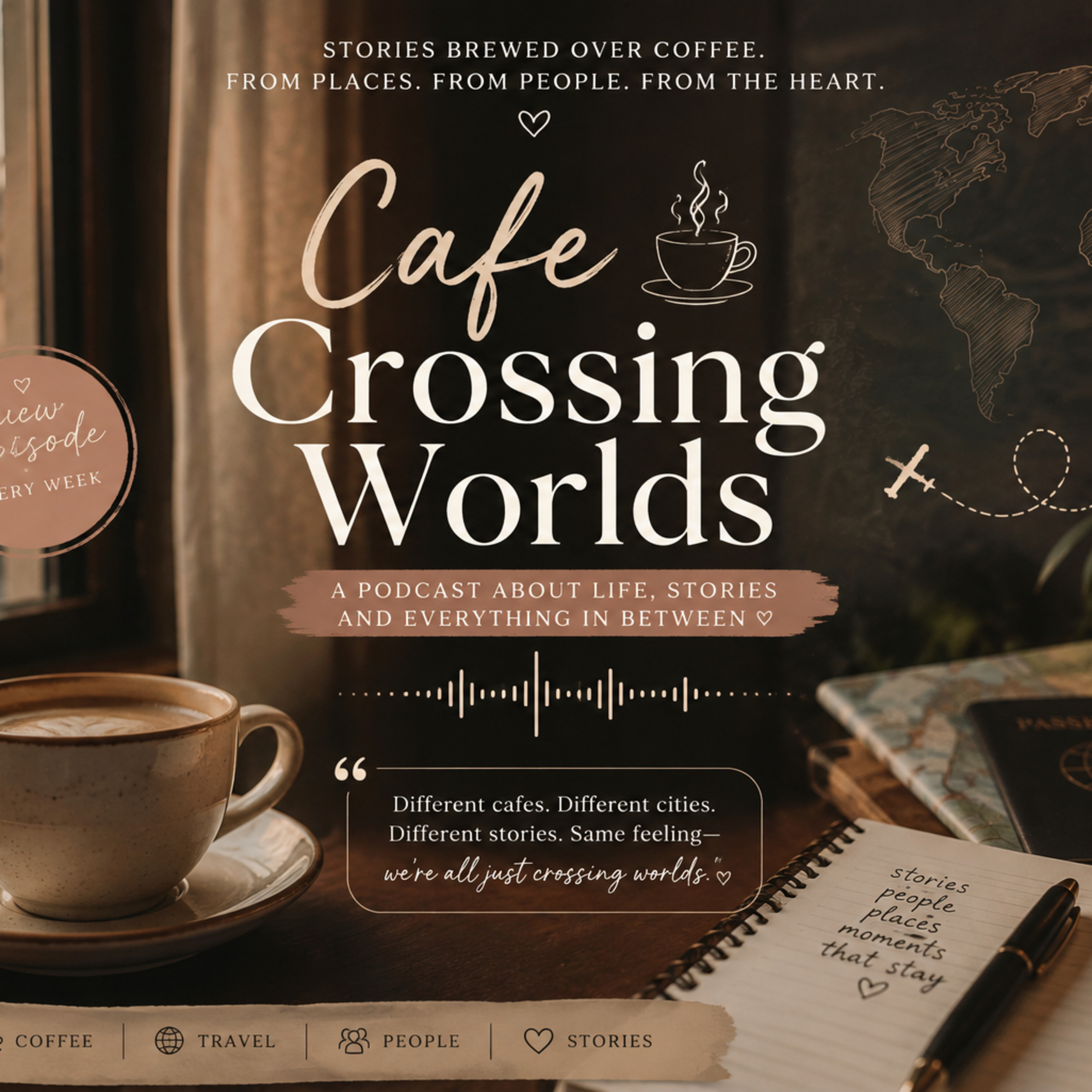 Cafe Crossing Worlds podcast artwork