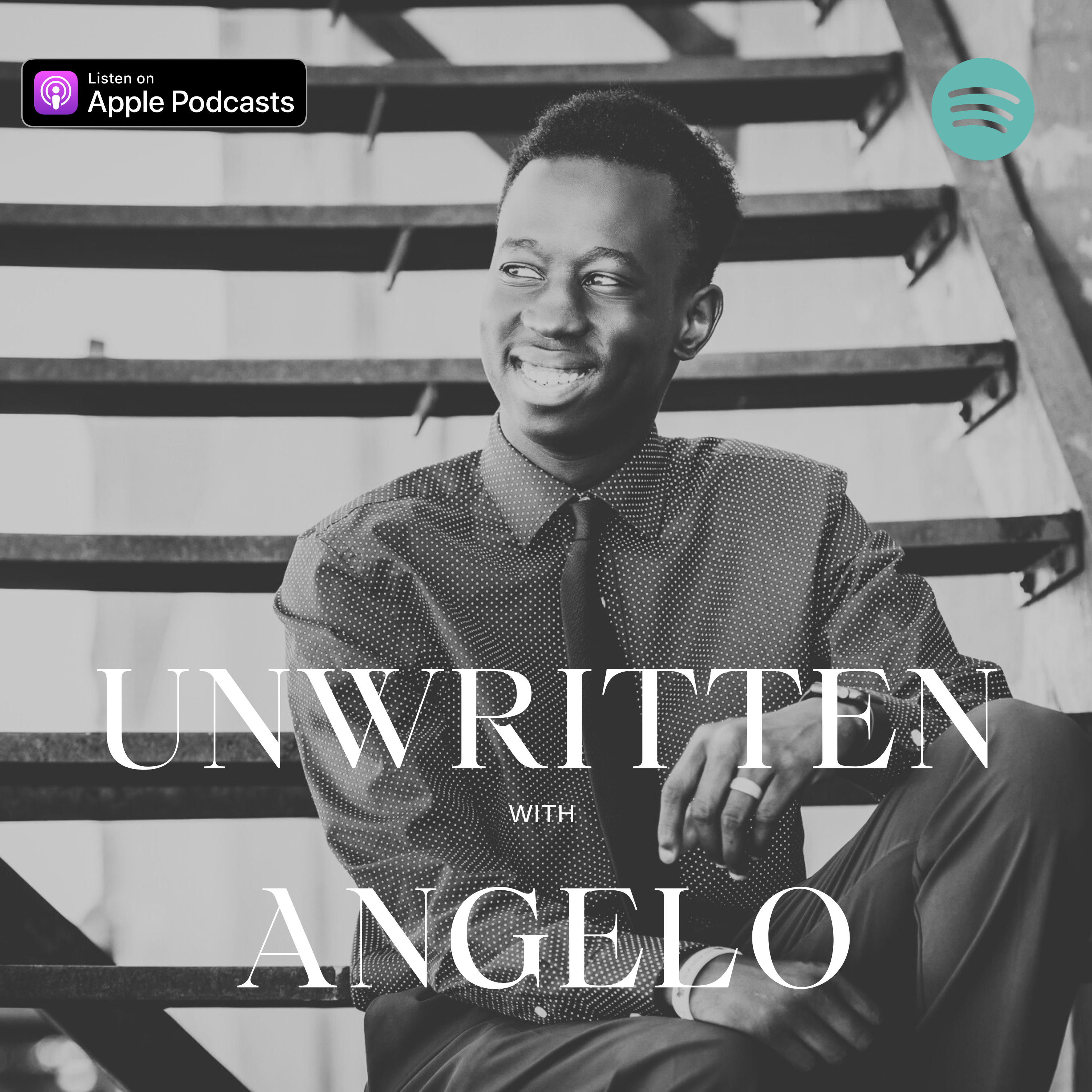 Unwritten with Angelo podcast artwork
