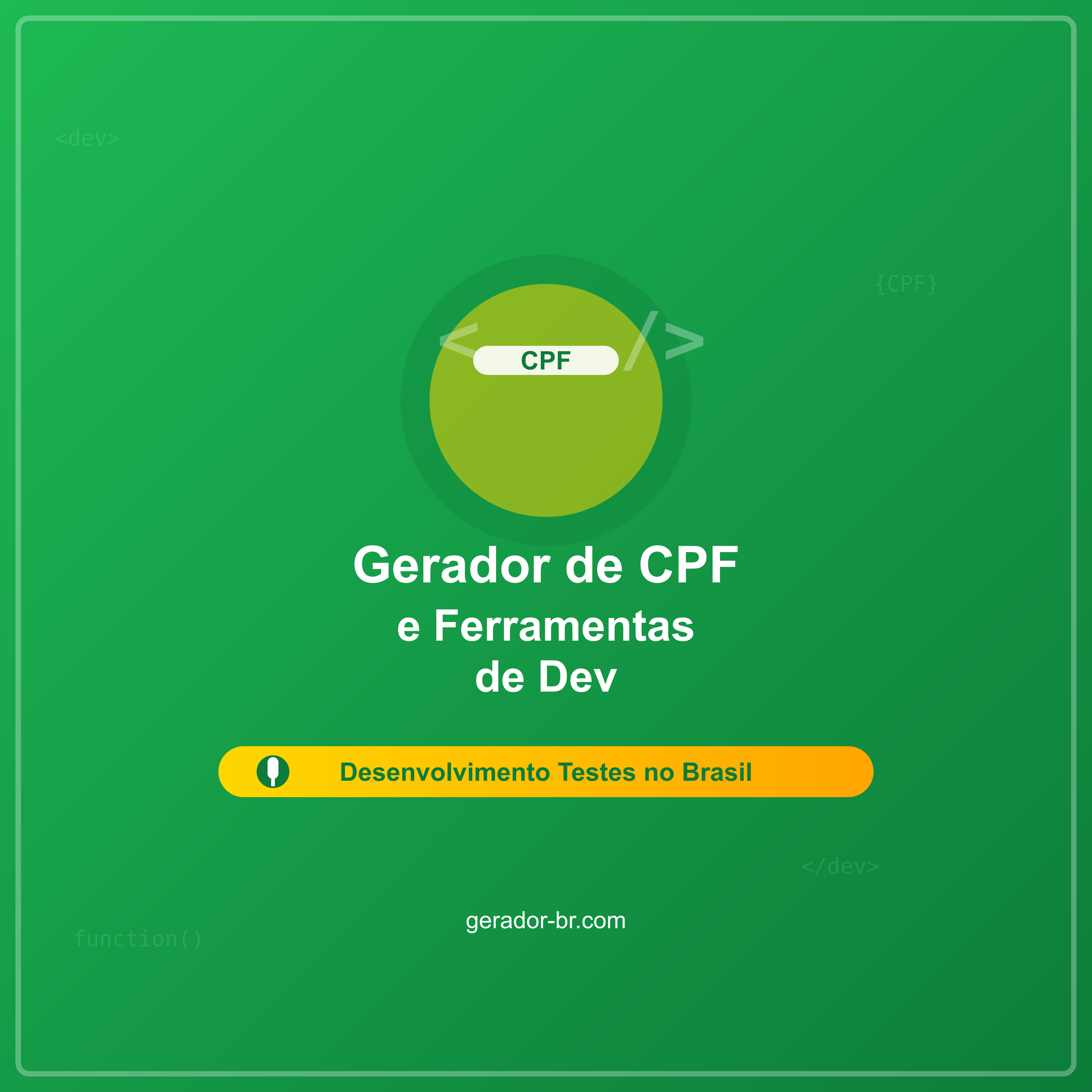 Gerador de CPF e Ferramentas de Dev