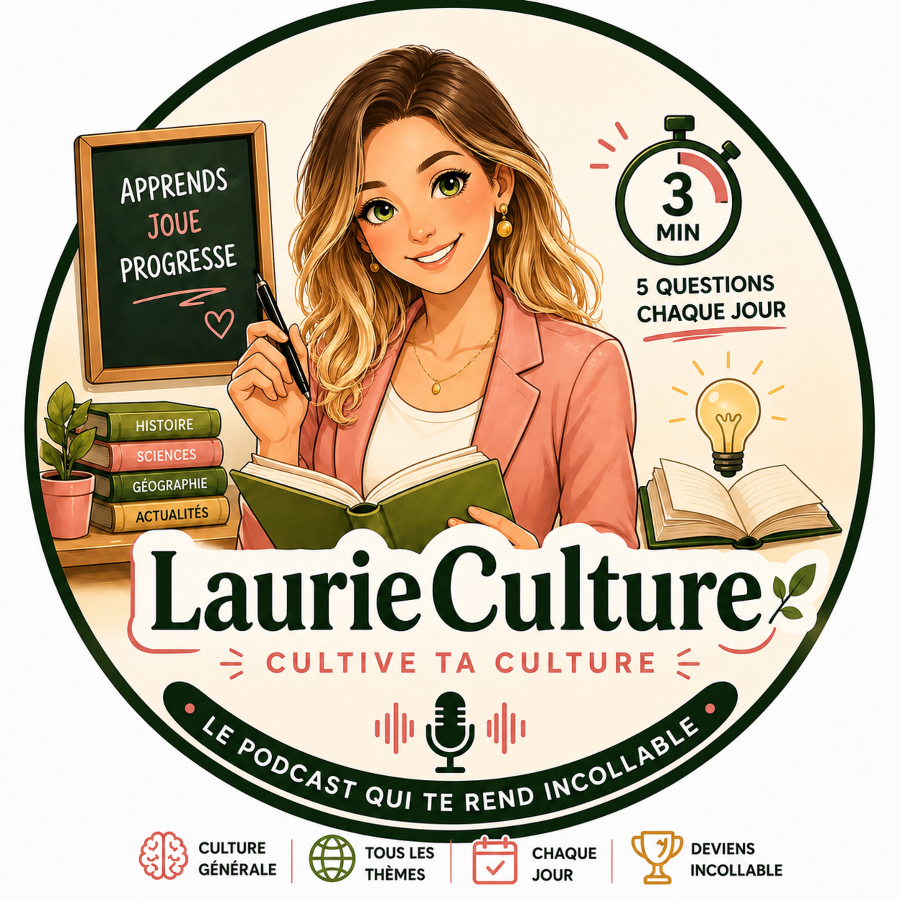 Quiz quotidien : LaurieCulture 🌱 Le podcast qui fait pousser ta culture générale podcast artwork