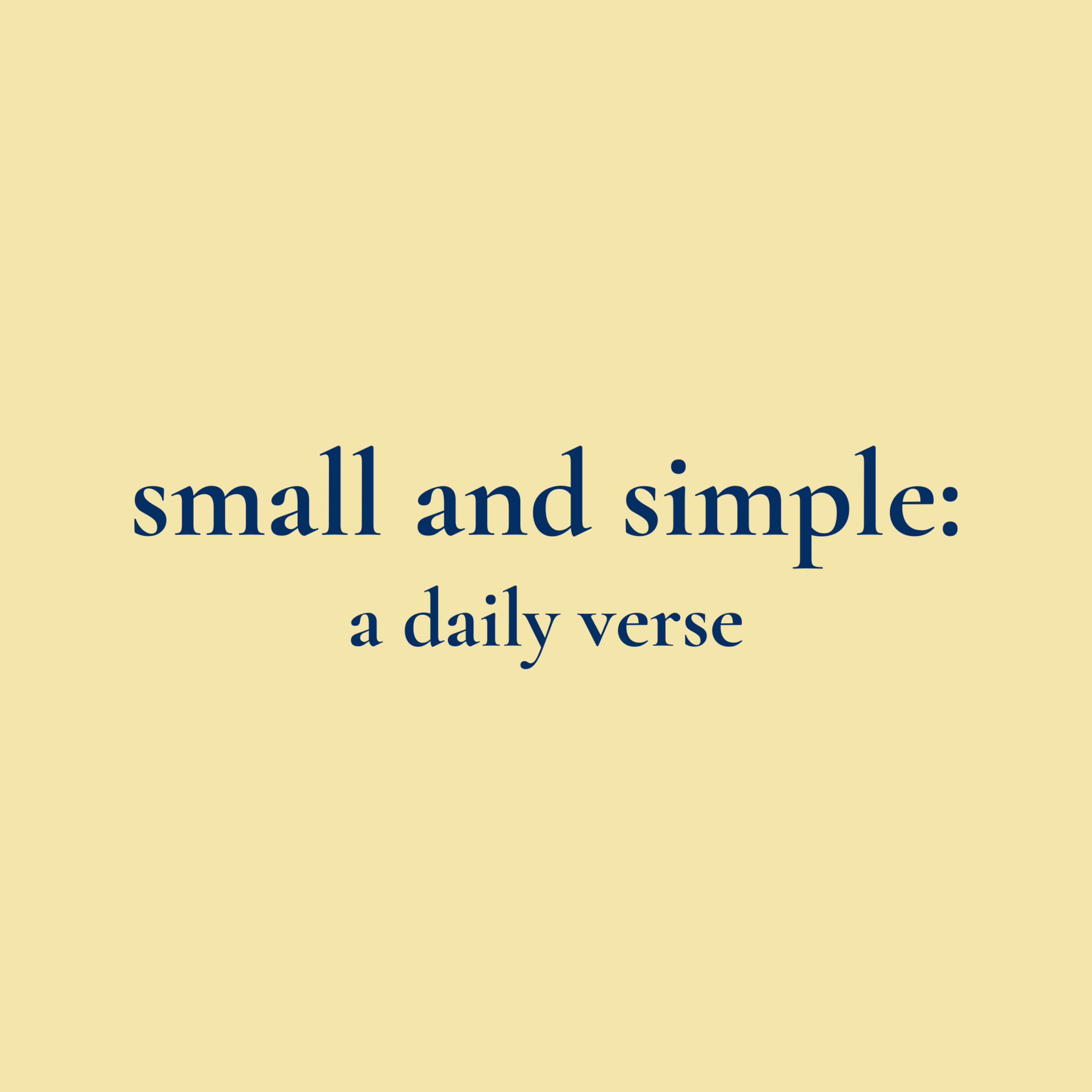 small and simple: a daily verse cover art
