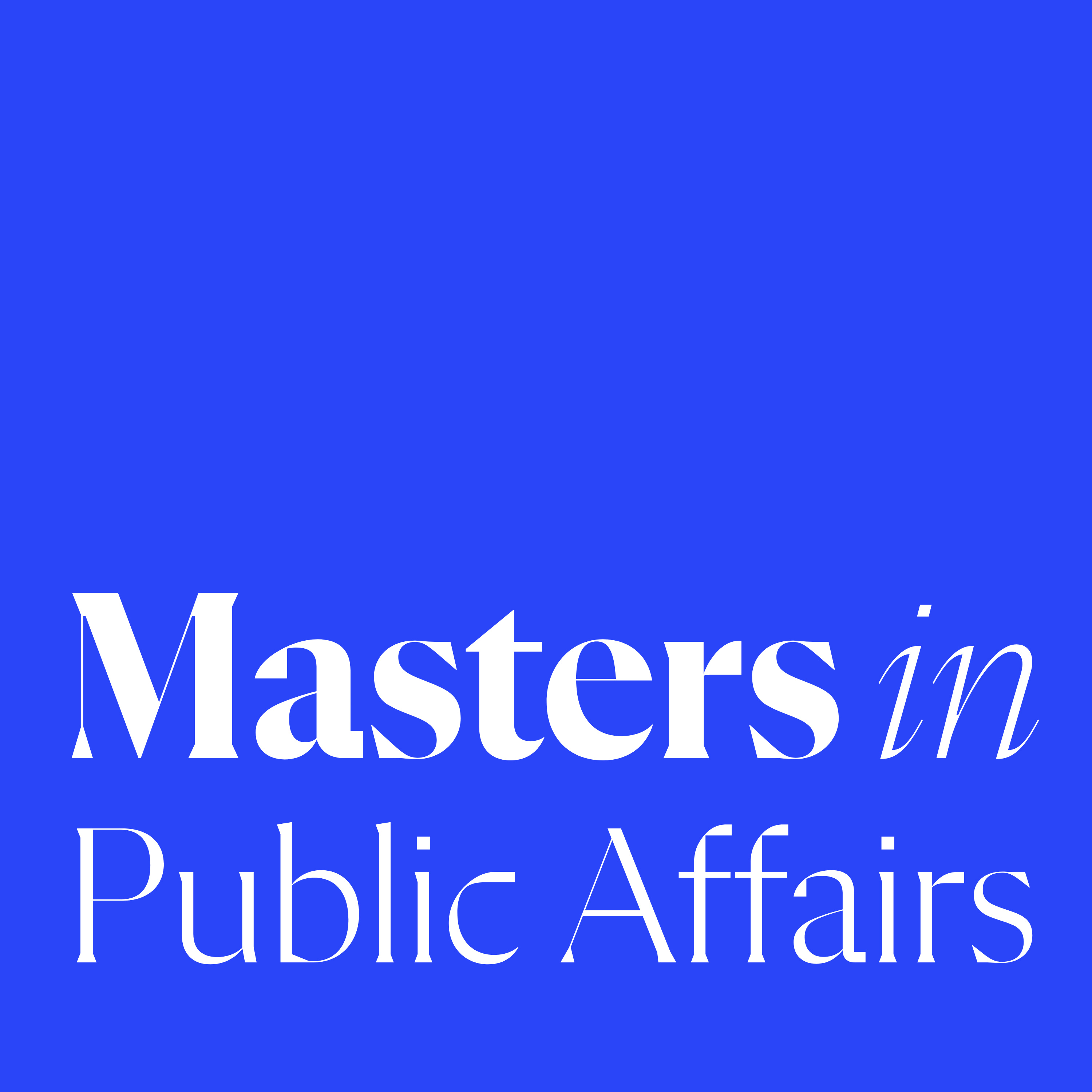 Masters in Public Affairs cover art