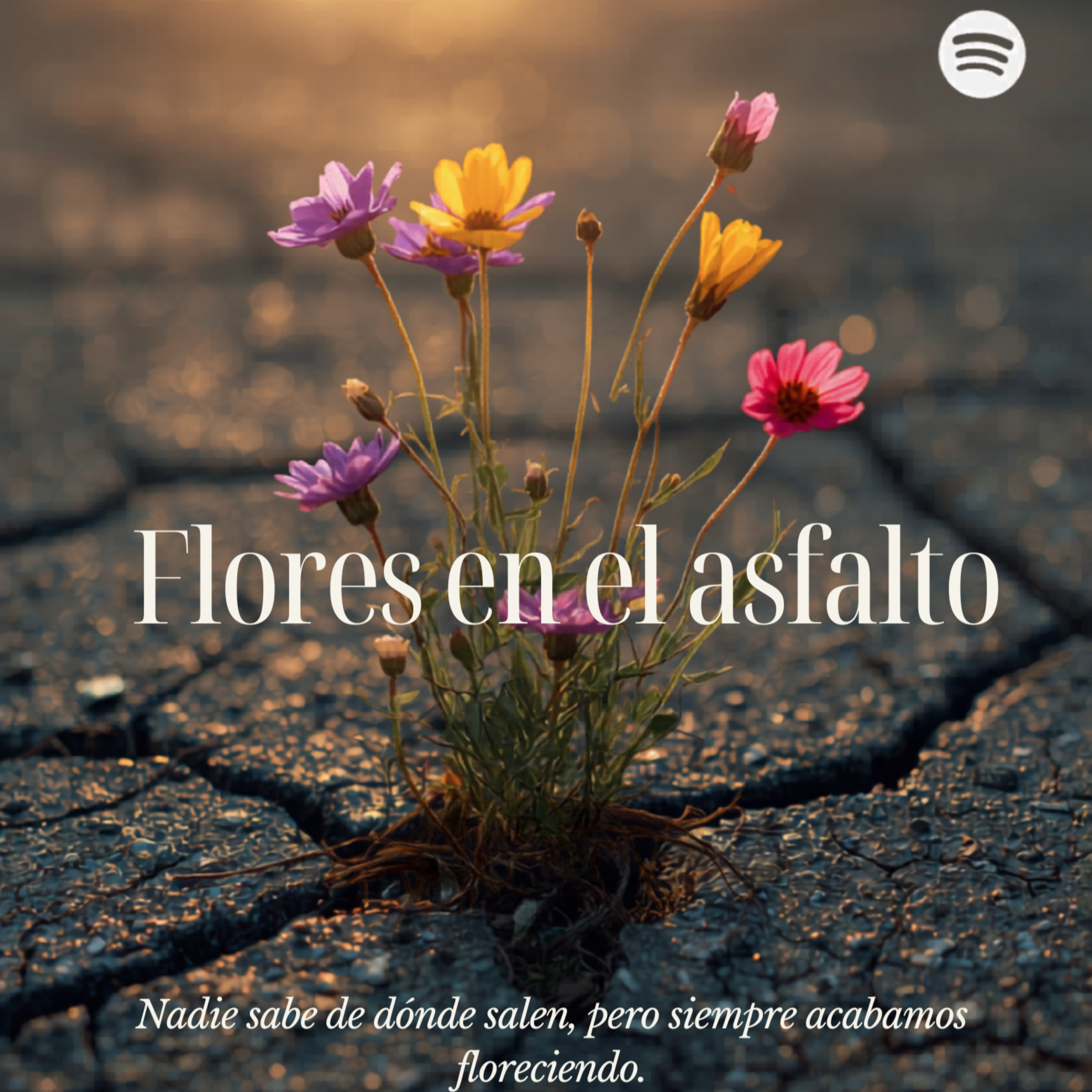 Flores en el asfalto