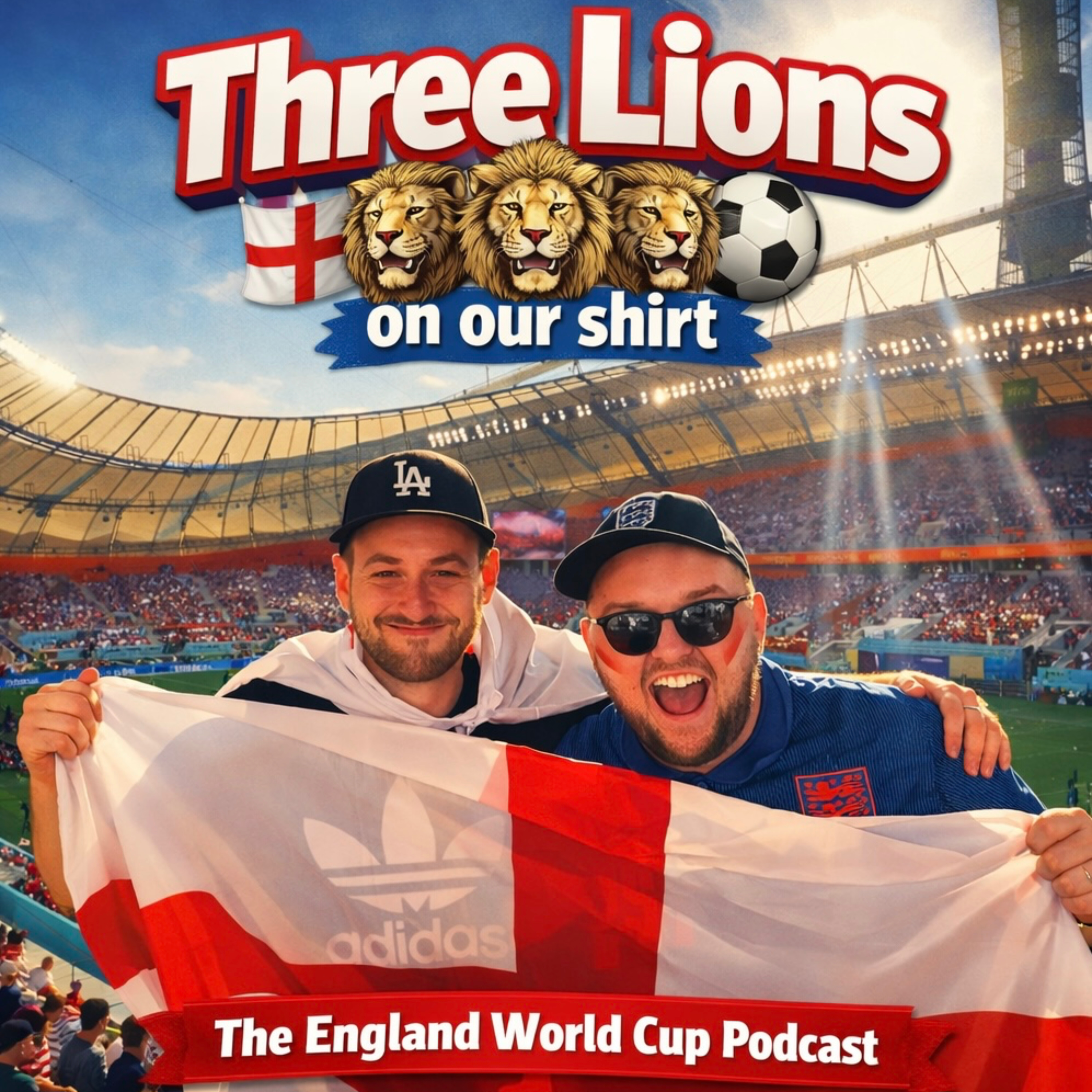 Three Lions on our Shirt podcast artwork