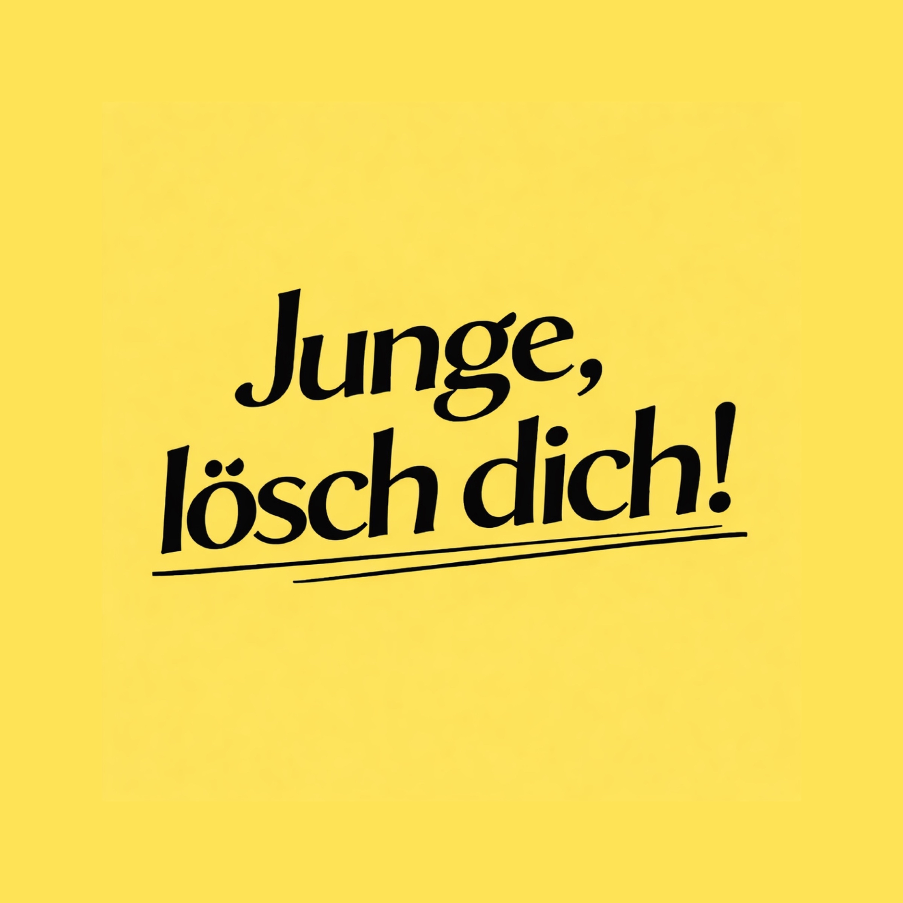 JUNGE, LÖSCH DICH!
