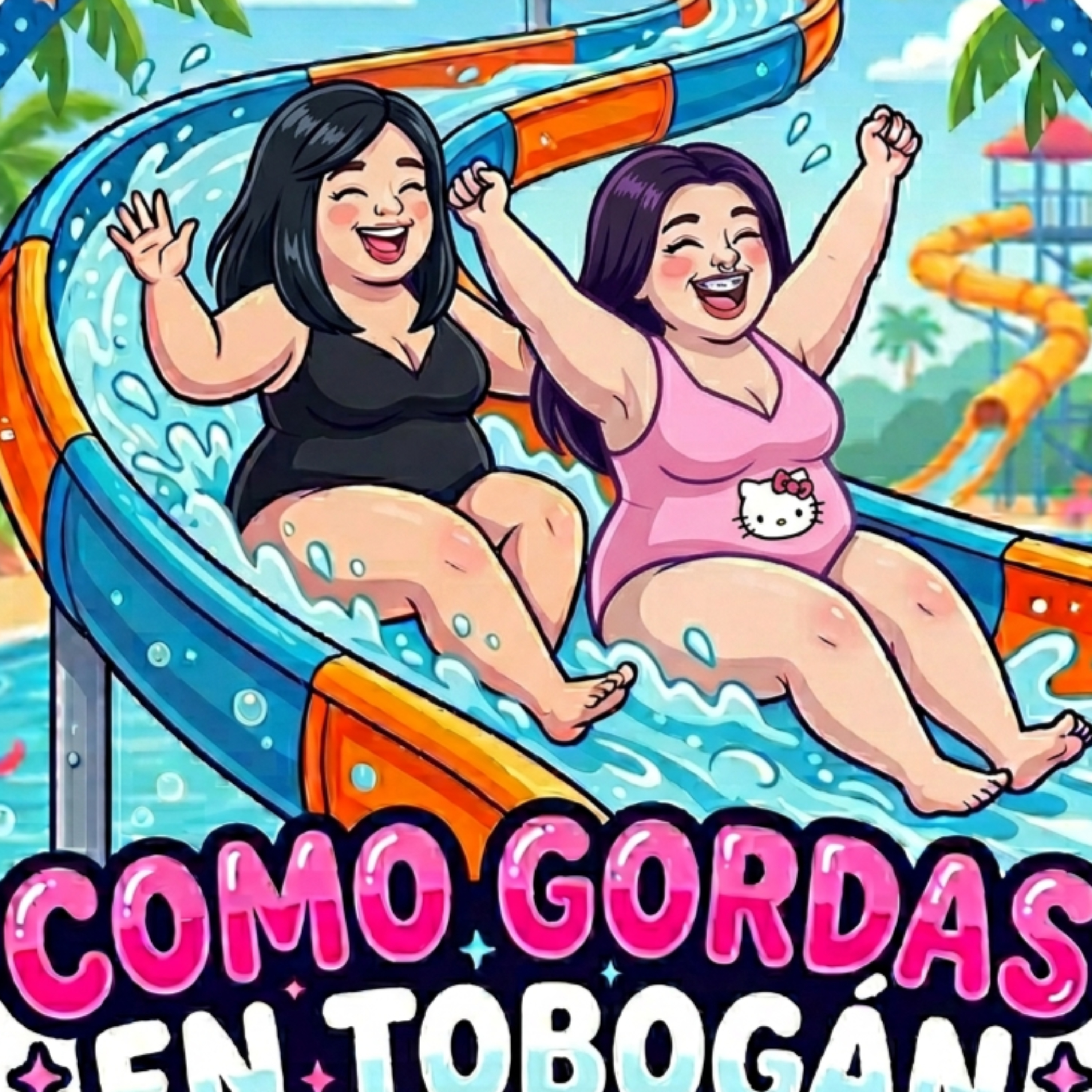 Como Gordas en Tobogán