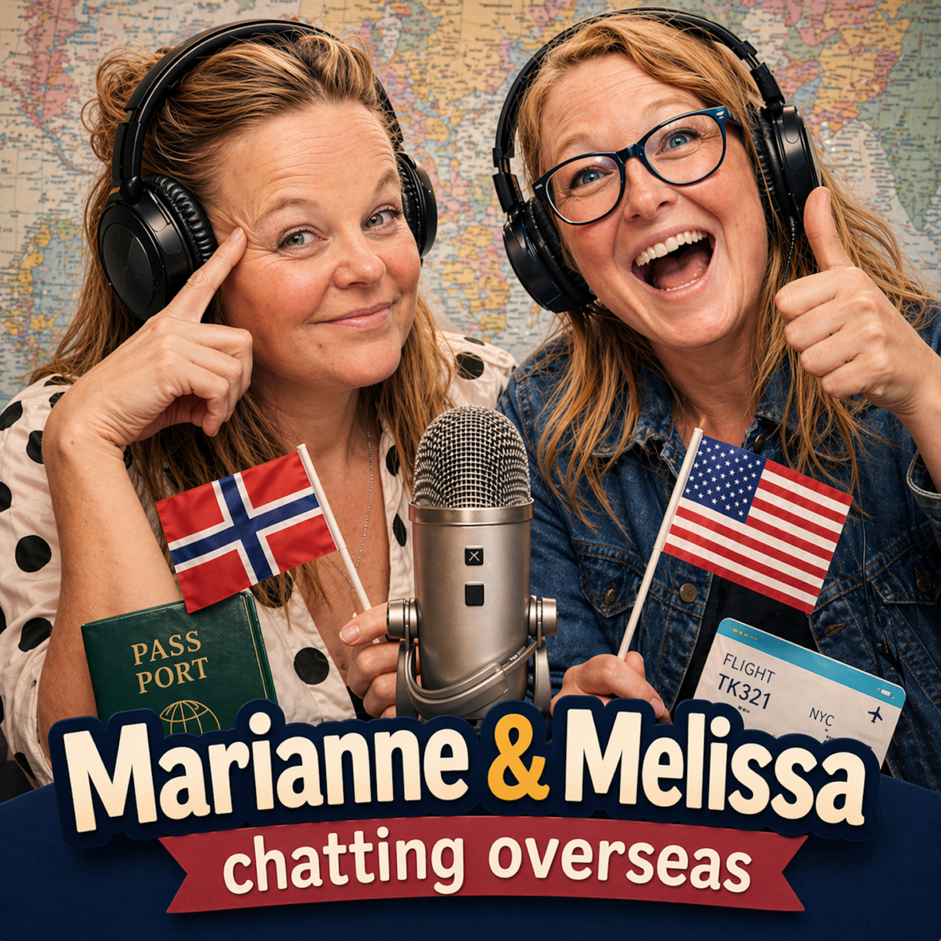 Marianne & Melissa - chatting overseas