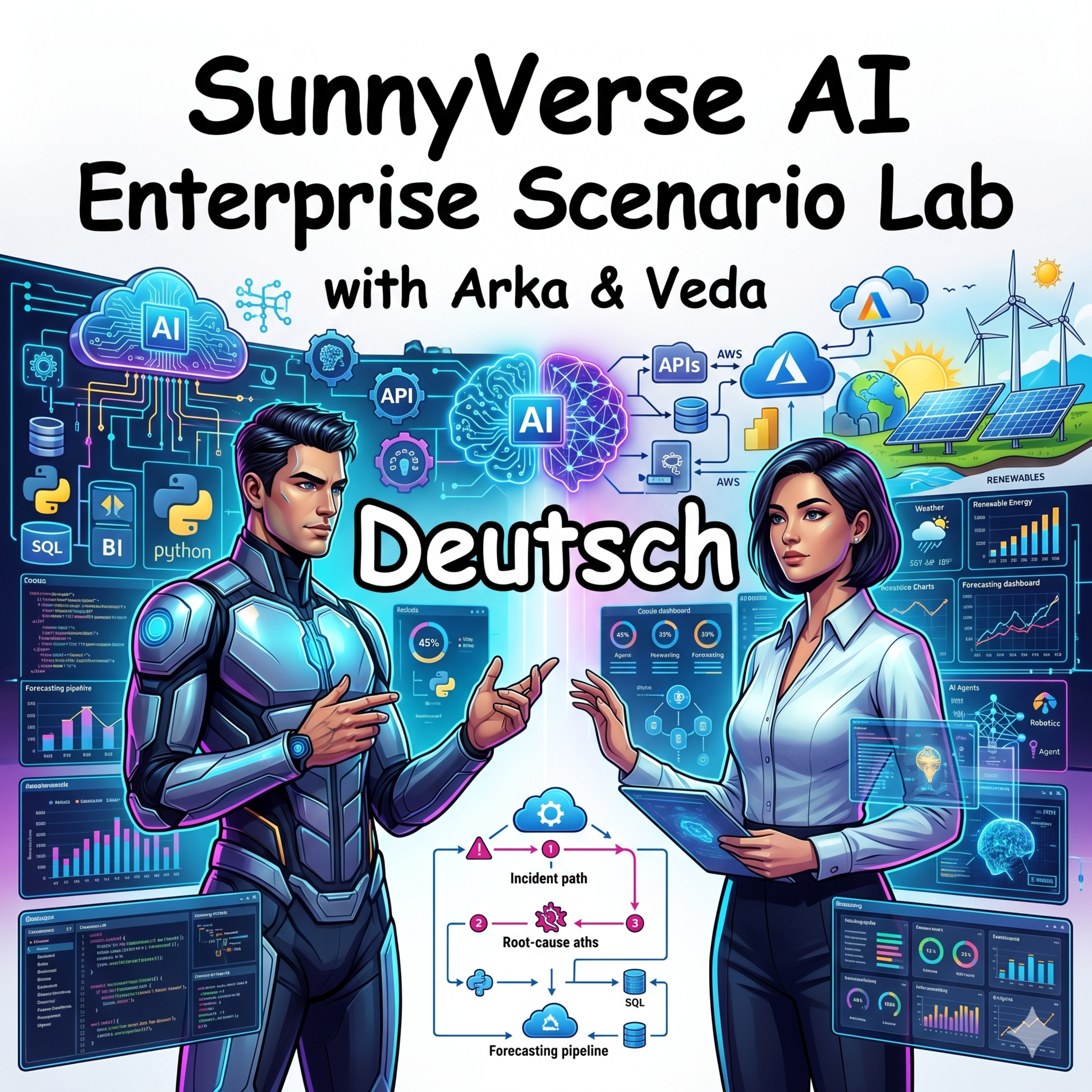 🇩🇪 Deutsch | SunnyVerse AI Enterprise Scenarios Lab with Arka & Veda
