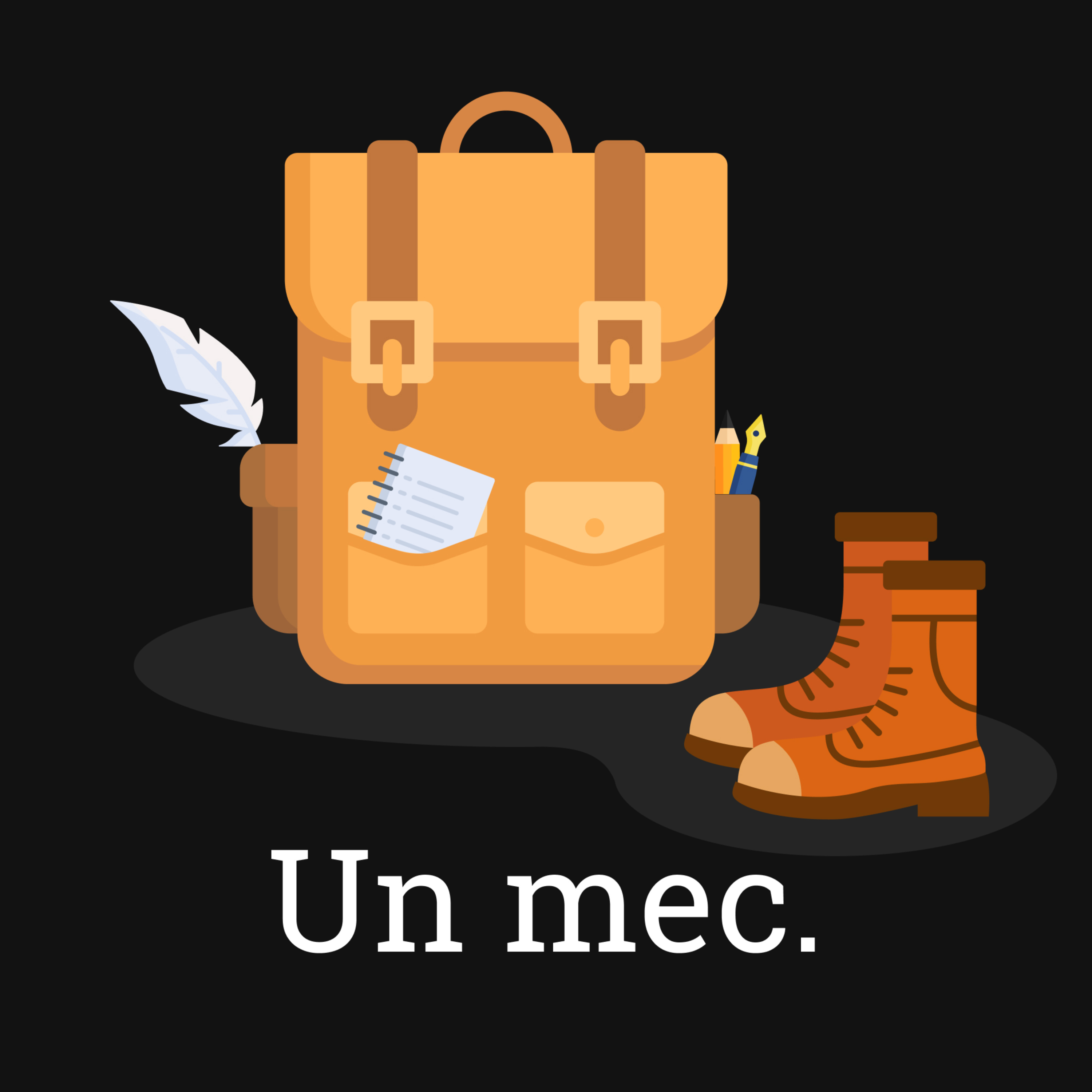 Un mec qui marche et qui écrit