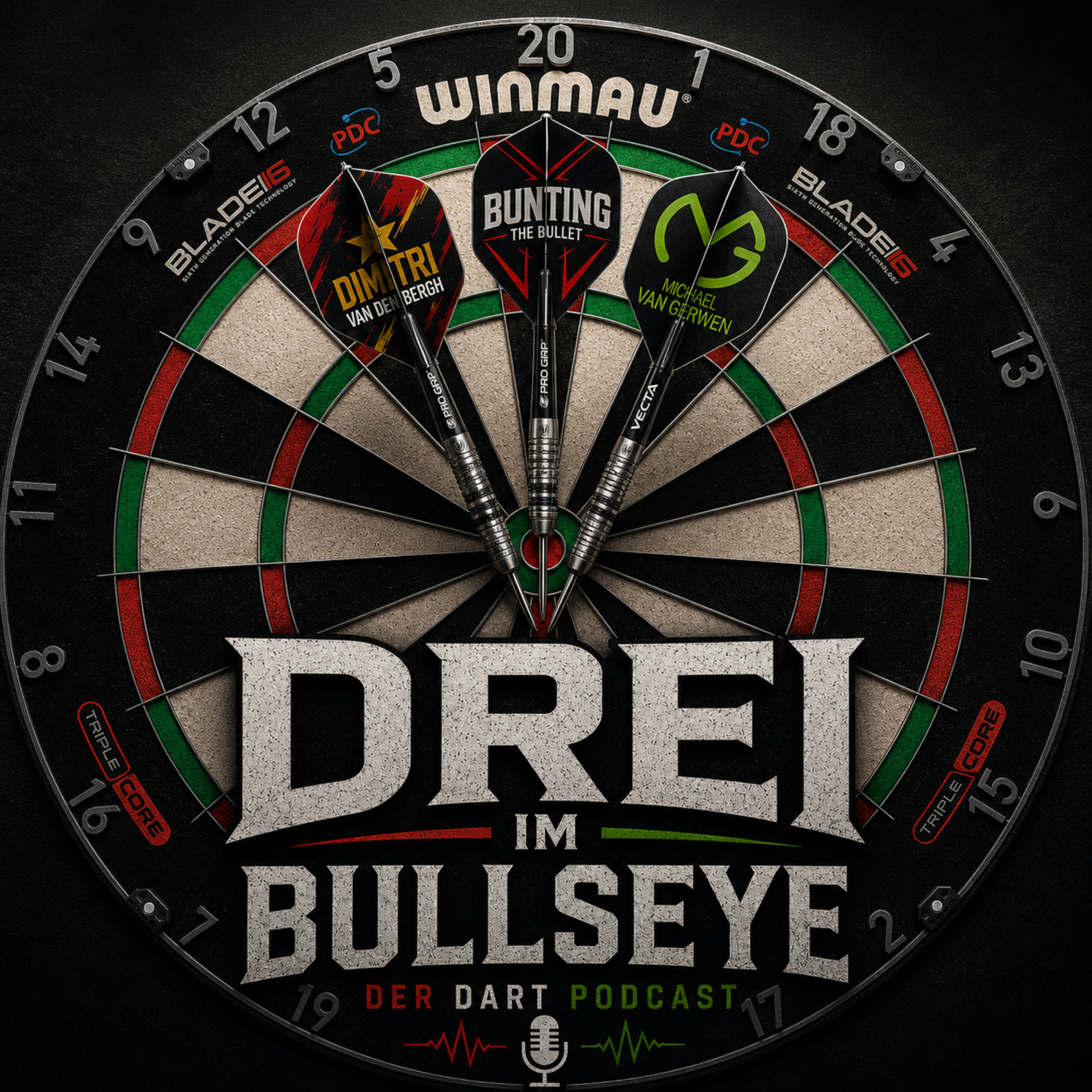 Drei im Bullseye