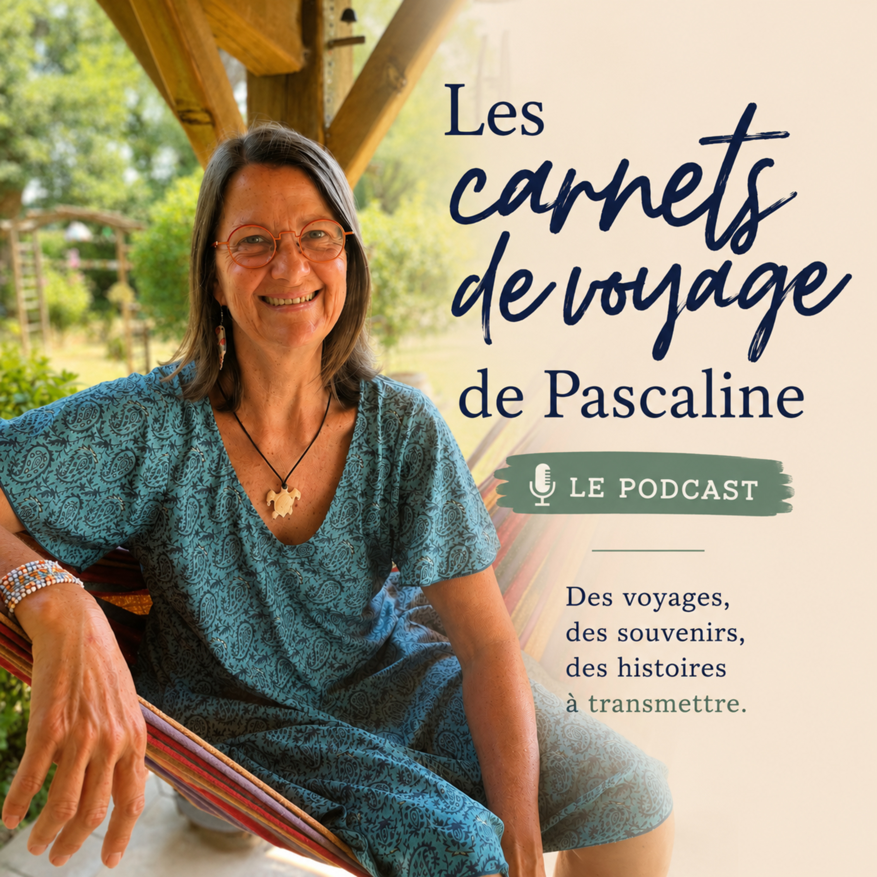 Logo of the podcast Les carnets de voyage de Pascaline. Podcast Les carnets de voyage de Pascaline.